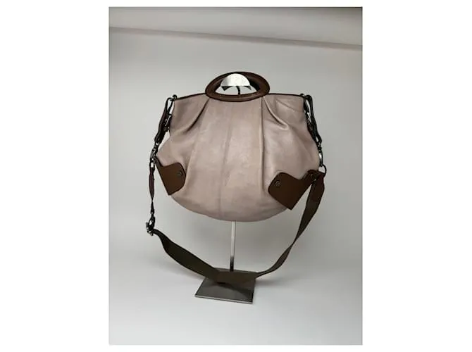 Borsa in pelle vintage Marni 2 in 1 viola marrone Porpora