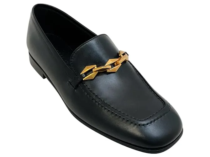 Mocassini Tilda in pelle nera con diamanti Jimmy Choo Nero