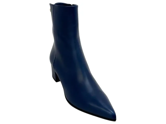 Stivali Lyell 45 in pelle blu navy Gianvito Rossi
