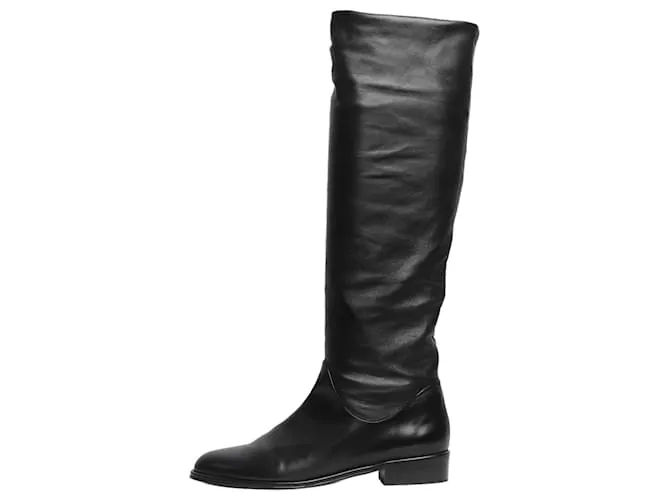 Stivali neri arricciati flat Stuart Weitzman - taglia US 7 (UK 4.5) Nero