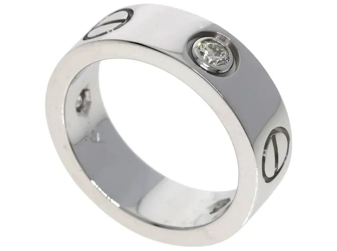 Anello Cartier Love Mezzo Diamante in Oro Bianco 18K
