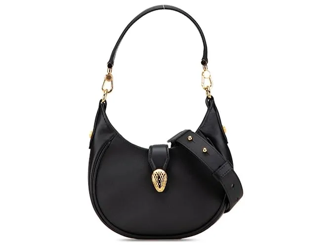 Bulgari Borsa Serpenti Ellipse in pelle nera Bvlgari piccola Nero