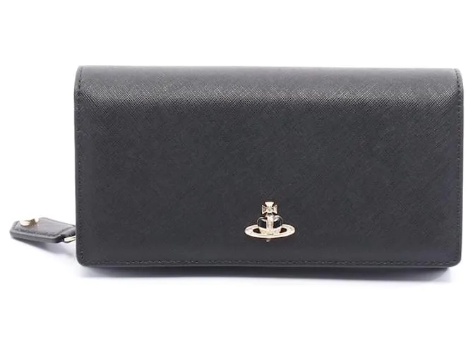 Portafoglio CLASSIC LOGO Vivienne Westwood in pelle Saffiano Nero