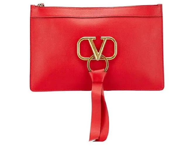 Valentino Garavani Clutch in pelle Valentino Vring Rosso