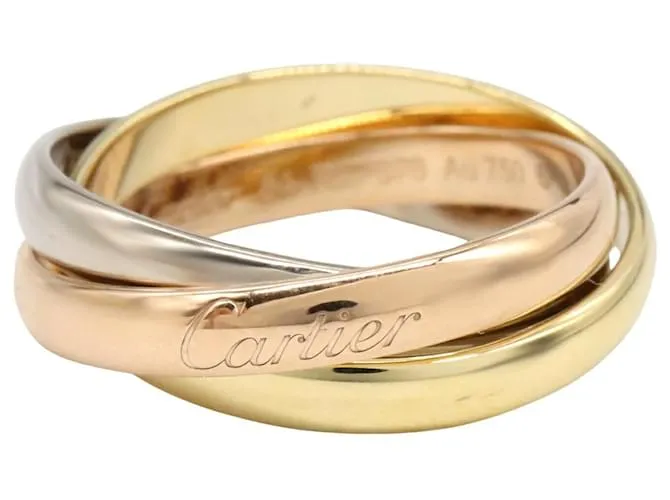 Anello Cartier Trinity Au750 Taglia 13.5 D'oro Metallico