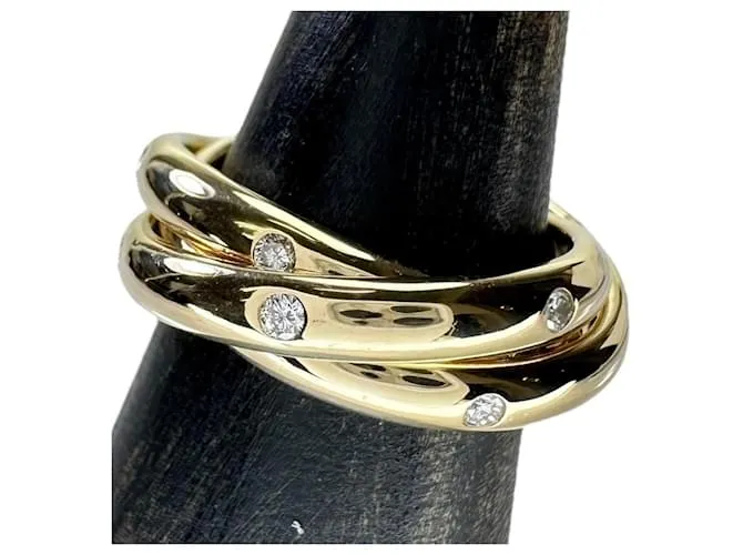 Anello in diamante Cartier Trinity Constellation Au750 Taglia 7 D'oro Metallico