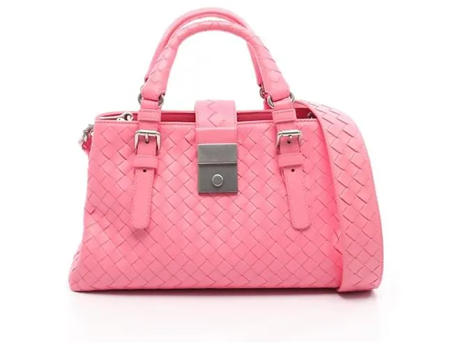 Borsa 2 in 1 in pelle Intrecciato Roma di Bottega Veneta Rosa