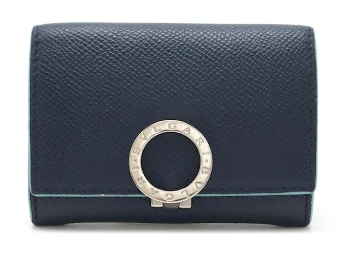 Portamonete in pelle grana Bvlgari Bulgari Bulgari Blu