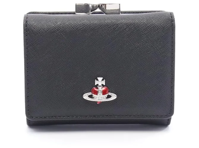 Portafoglio Piccolo Vivienne Westwood in Pelle Saffiano Nero