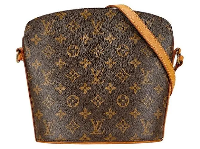 Borsa a Spalla Monogram Drouot di Louis Vuitton Metallico Bronzo