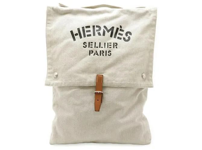 Borsa 2 in 1 Aline Toile Chevron di Hermès Marrone Beige