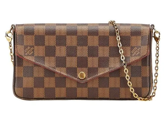 Borsa a Spalla Pochette Felicie Damier di Louis Vuitton Marrone
