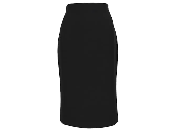 Gonna midi aderente a vita alta in viscosa nera Alexander McQueen Nero