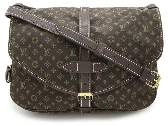 Borsa a Spalla Mini Lin Monogram Louis Vuitton Marrone