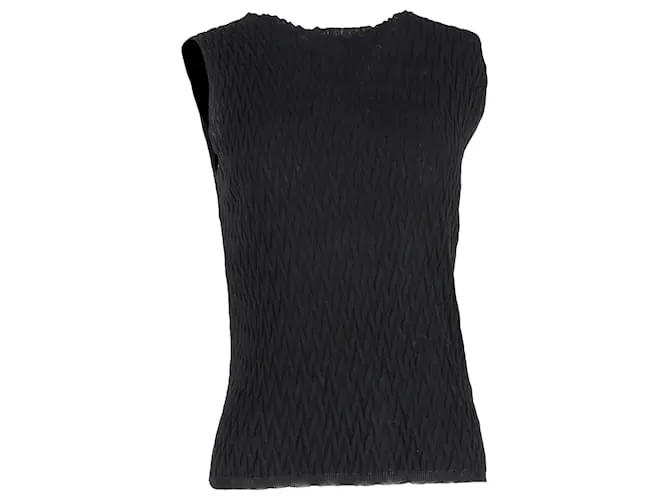 Top in maglia testurizzata in cotone nero Missoni