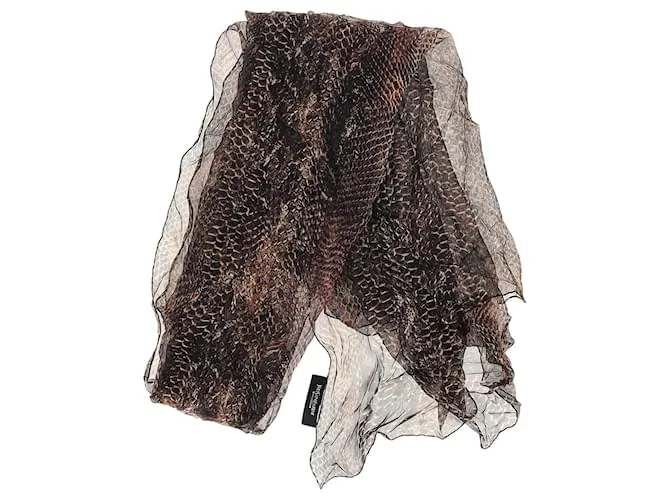 Sciarpa stampata Saint Laurent in seta con stampa animale