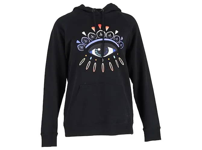 Felpa nera in cotone con stampa occhio Kenzo Nero