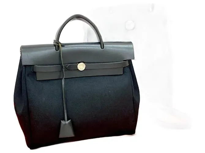 Borsa 2 in 1 in pelle Toile Officier Herbag Ad PM di Hermès Nero