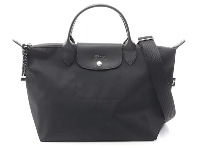 Borsa tote in tela e pelle Le Pliage Energy di Longchamp Nero