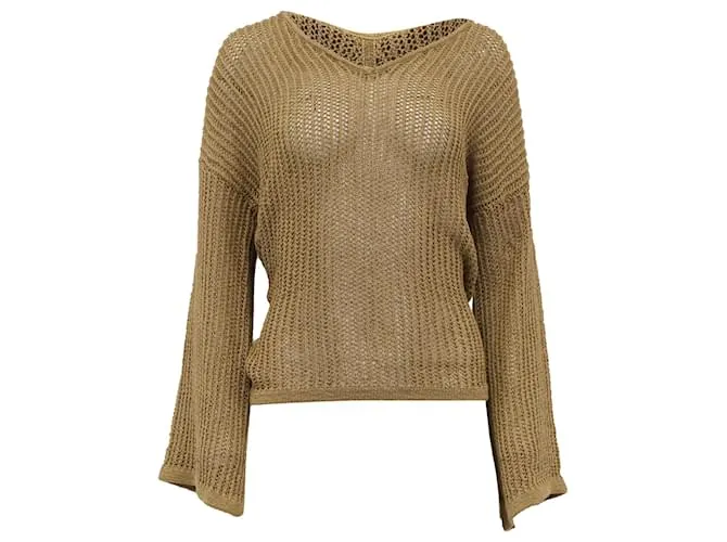 Maglione con cappuccio a coste Catherine di Cult Gaia in cotone beige
