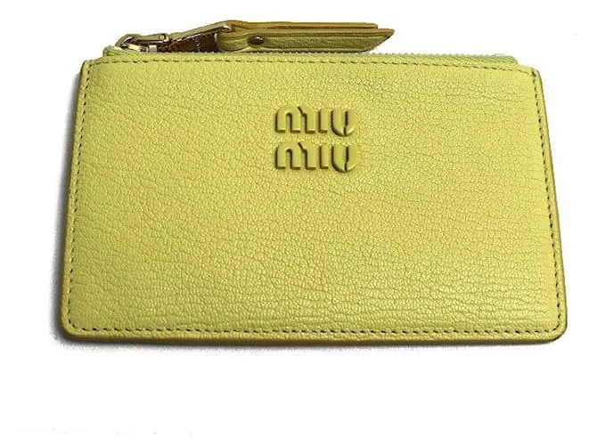 Portafoglio in pelle Madras Miu Miu Giallo