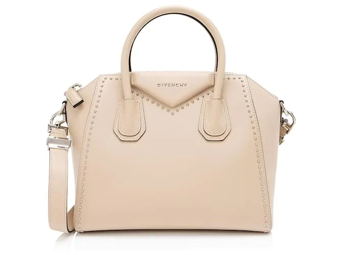 Borsa Antigona Small in pelle di vitello con borchie Givenchy Marrone Beige