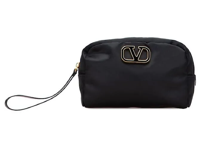 Valentino Garavani Pochette in nylon e pelle VLogo Valentino Nero