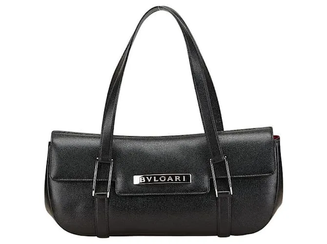 Bulgari Borsa tote in pelle con logo Bvlgari Nero