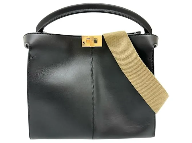 Borsa in pelle Fendi Peekaboo X-Lite 2 in 1 Nero