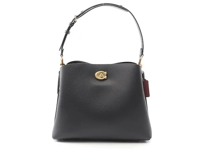 Borsa a Spalla in Pelle Coach Willow Nero