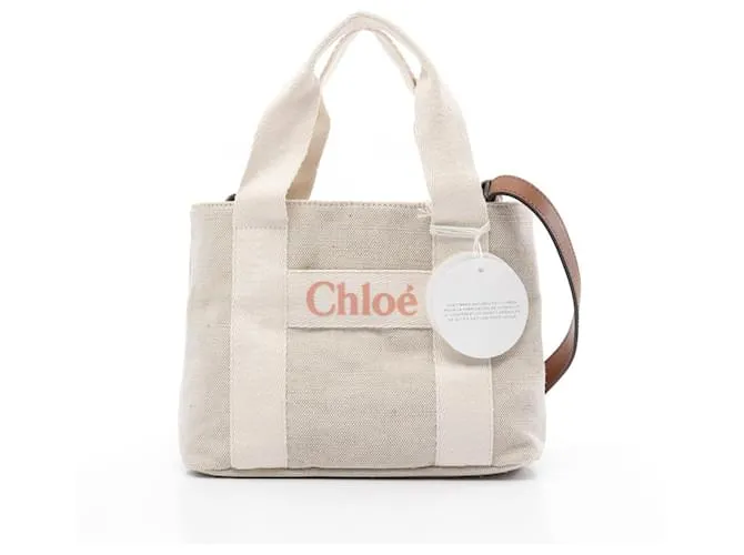 Chloé Borsa Tote Chloe in tela e pelle Marrone Beige
