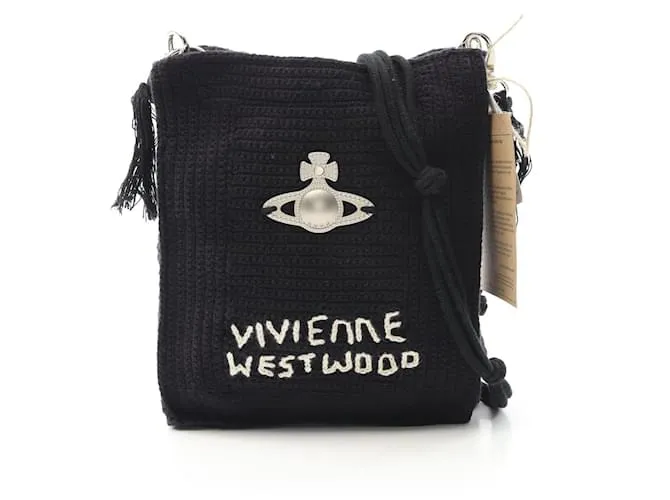 Borsa a spalla in tela MABEL CROCHET SMALL di Vivienne Westwood Red Label Nero