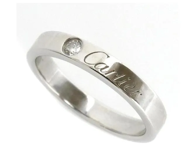 Anello Cartier C de Cartier Pt950 Taglia 9 Argento Metallico