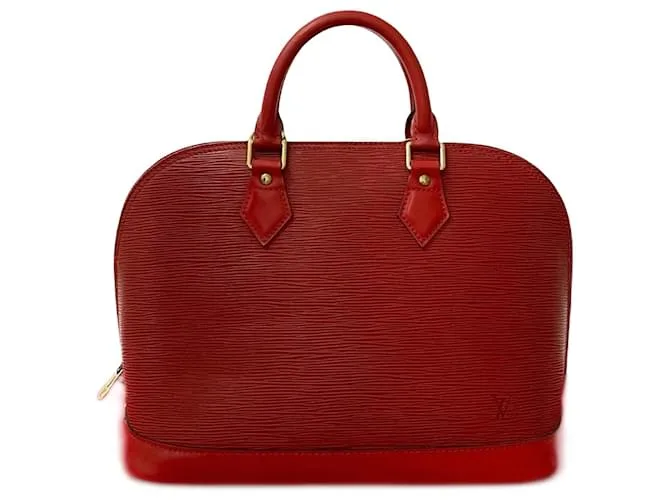 Borsa a mano Louis Vuitton Alma in pelle Epi Rosso