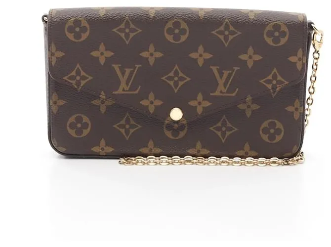 Borsa a Spalla Pochette Felicie Monogram Louis Vuitton Marrone