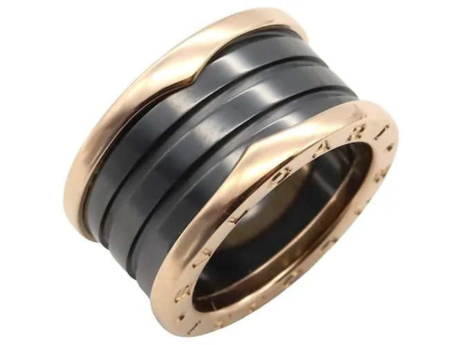 Bulgari Anello Bvlgari B-zero1 in ceramica Au750 Taglia 11 Nero