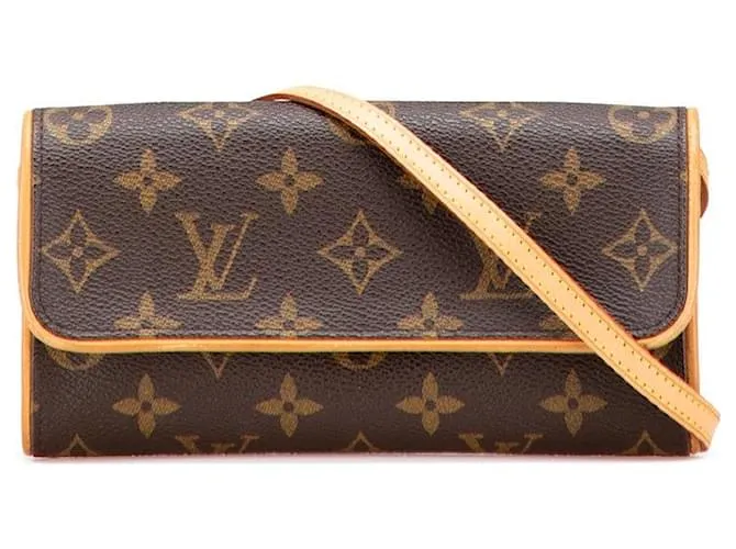 Borsa a Spalla Pochette Twin PM Monogramma Louis Vuitton Metallico Bronzo