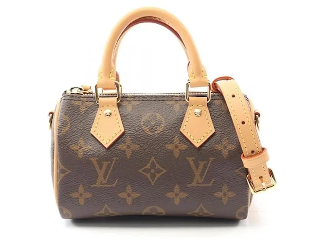 Borsa a mano Nano Speedy Monogram Louis Vuitton Metallico Bronzo
