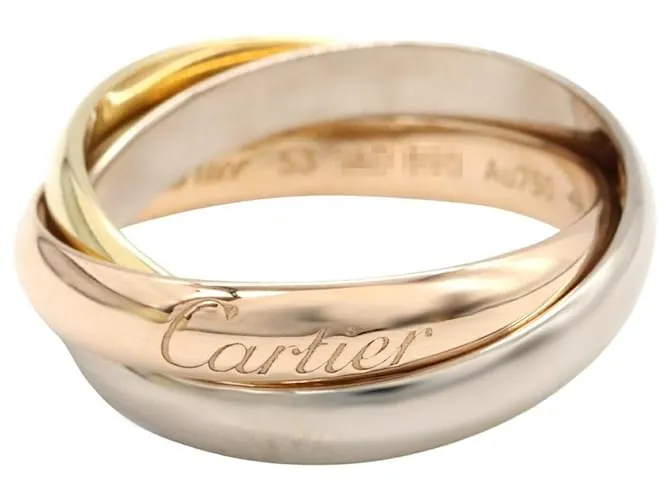 Anello Trinity Cartier Au750 Misura 12.5 D'oro Metallico