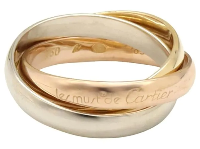 Anello Cartier Trinity Au750 Taglia 13 D'oro Metallico