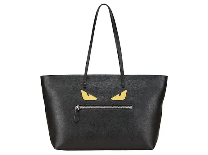 Borsa in pelle Fendi Bugs Monster Nero