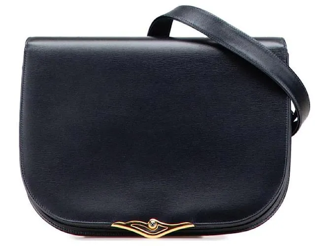 Borsa a spalla in pelle Cartier Sapphire Line Nero