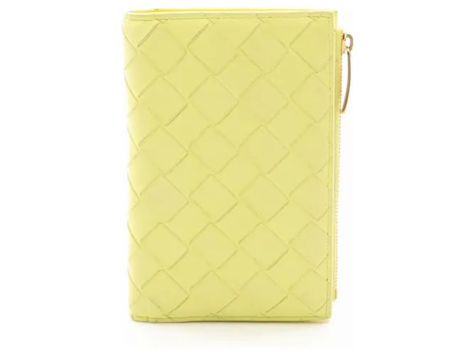 Portafoglio in pelle Intrecciato Bottega Veneta Giallo