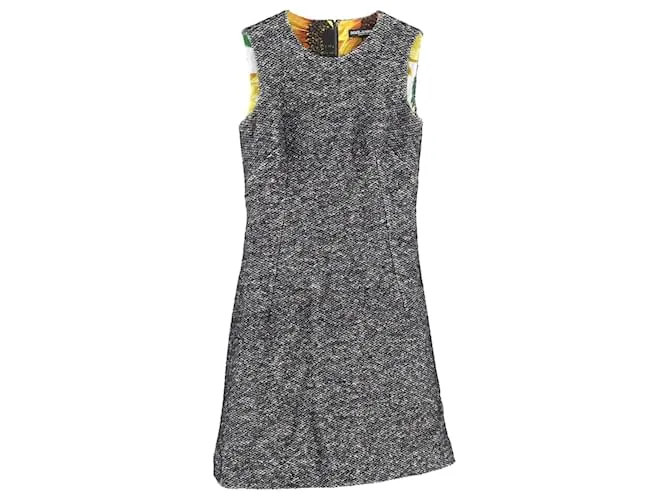 Abito senza maniche in lana vergine grigia Dolce & Gabbana Grigio