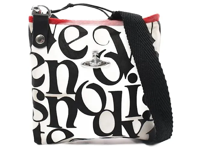 Borsa a tracolla in tela JONES SQUARE di Vivienne Westwood Red Label Bianco