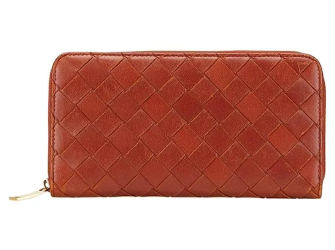 Portafoglio lungo in pelle Intrecciato Bottega Veneta Marrone