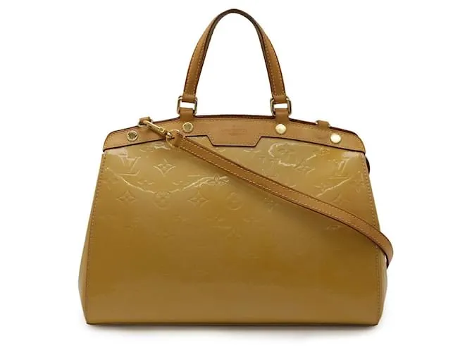 Borsa 2 in 1 Louis Vuitton Blair MM Monogram Vernis Marrone Beige