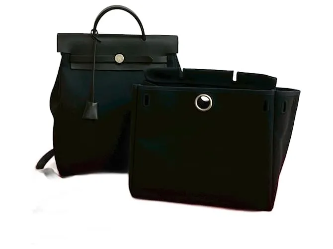 Zaino in pelle Toile Officier Herbag Ad PM di Hermès Nero