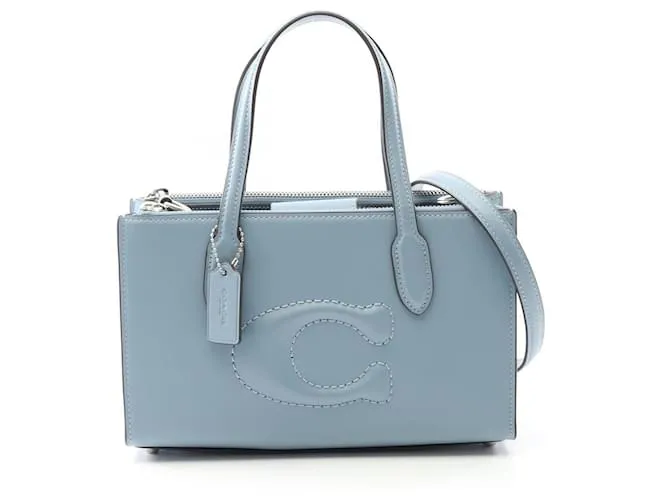 Borsa in pelle Nina Small 2way di Coach Blu