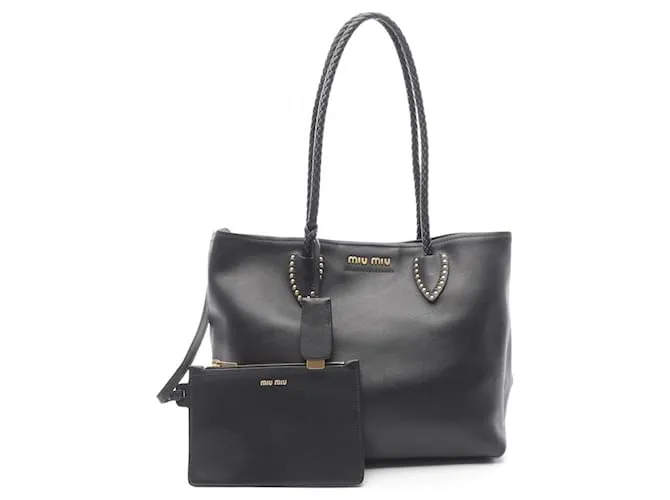 Borsa Tote in Pelle Miu Miu 5BG054 Nero